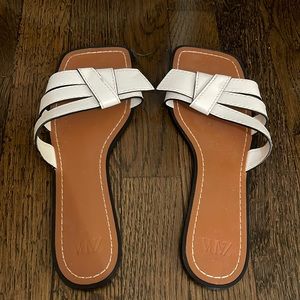 Zara White Leather Sandals